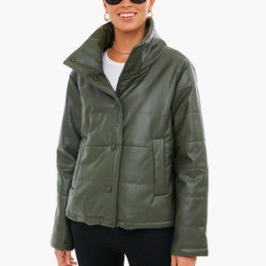 Tuckernuck Olive Faux Leather Ralph Jacket - Size X-Large
